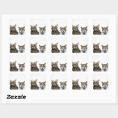 Japanische Katze und Manxkatze auf weißem Hintergr Quadratischer Aufkleber (Blatt)