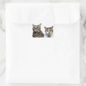 Japanische Katze und Manxkatze auf weißem Hintergr Quadratischer Aufkleber (Tasche)