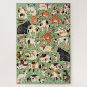 Japanische Katze, Yoshifuji, Ukiyo-e Puzzle (Vertikal)