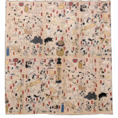 Japanische Katzen aus der Edo-Ära, Kuniyoshi, Ukiy Duschvorhang (Vorderseite)