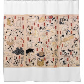 Japanische Katzen aus der Edo-Ära, Kuniyoshi, Ukiy Duschvorhang (Vorderseite)