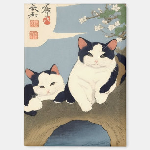 Japanische Katzen blühender Baum Magnet