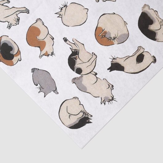 Japanische Katzen (Farbwechsel im Hintergrund mögl Seidenpapier (Ausschnitt)