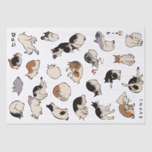 Japanische Katzen (Farbwechsel im Hintergrund mögl Seidenpapier