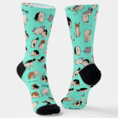 Japanische Katzen (hintergrundfarbe anpassbar) Socken (Gewinkelt)