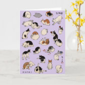 Japanische Katzen, Hiroshige, Ukiyo-e Karte (Gelbe Blume)