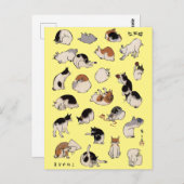 Japanische Katzen, Hiroshige, Ukiyo-e Postkarte (Vorne/Hinten)