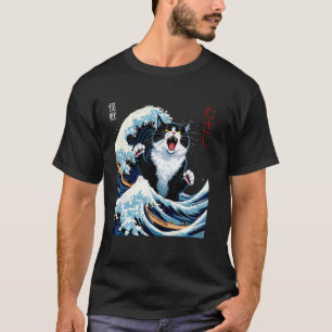 Japanische Katzen Kawaii Tee Japan Katze & Kanagaw