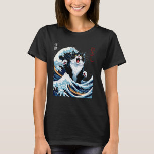 Japanische Katzen Kawaii Tee Japan Katze & Kanagaw