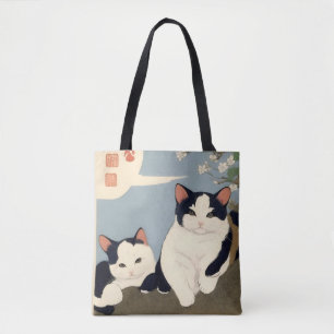 Japanische Katzen Kirschblütenbaum-Tragetasche Tasche