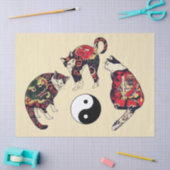 JAPANISCHE KATZEN, ROTE TATTOOS, YIN YANG SEIDENPAPIER (Basteln)