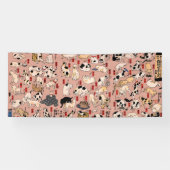 Japanische Katzen Ukiyo-e Funny kitty Banner (Horizontal)