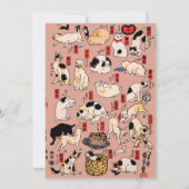 Japanische Katzen Ukiyo-e Funny kitty Einladung (Rückseite)