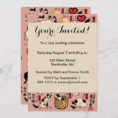 Japanische Katzen Ukiyo-e Funny kitty Einladung (Vorne/Hinten)