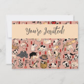 Japanische Katzen Ukiyo-e Funny kitty Einladung (Vorderseite)