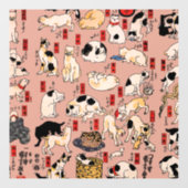 Japanische Katzen Ukiyo-e Funny kitty Fensteraufkleber (Blatt)