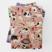 Japanische Katzen Ukiyo-e Funny kitty Geschenkpapier Set (Beispiel)