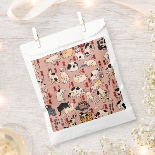 Japanische Katzen Ukiyo-e Funny kitty Geschenktütchen (Ausgeschnitten)
