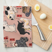 Japanische Katzen Ukiyo-e Funny kitty Geschirrtuch (Viertel Falte)
