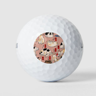 Japanische Katzen Ukiyo-e Funny kitty Golfball