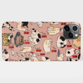 Japanische Katzen Ukiyo-e Funny kitty iPhone Hülle (Rückseite (Horizontal))