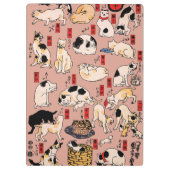 Japanische Katzen Ukiyo-e Funny kitty Klemmbrett (Rückseite)