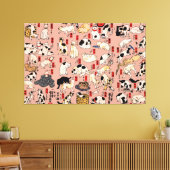 Japanische Katzen Ukiyo-e Funny kitty Leinwanddruck (Insitu (Wohnzimmer))