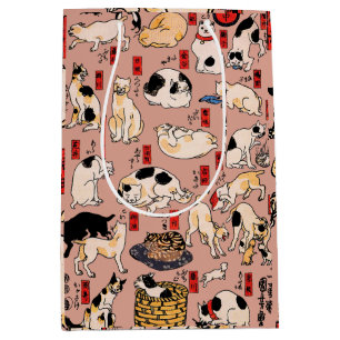 Japanische Katzen Ukiyo-e Funny kitty Mittlere Geschenktüte