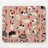 Japanische Katzen Ukiyo-e Funny kitty Mousepad (Vorne)