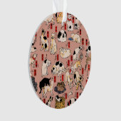 Japanische Katzen Ukiyo-e Funny kitty Ornament (Vorderseite)