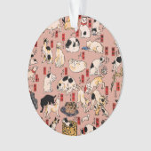 Japanische Katzen Ukiyo-e Funny kitty Ornament (Vorderseite)