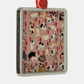 Japanische Katzen Ukiyo-e Funny kitty Ornament Aus Metall (Rechts)