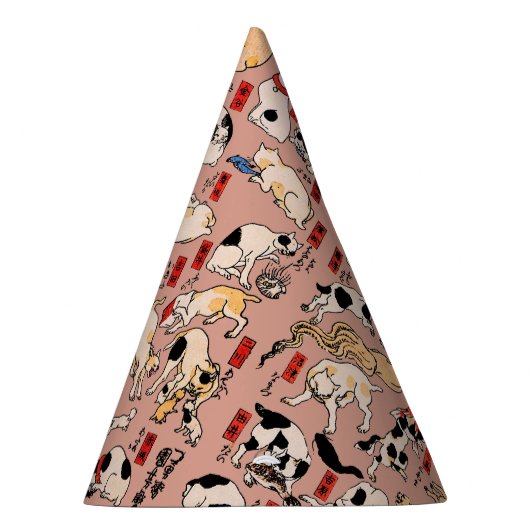 Japanische Katzen Ukiyo-e Funny kitty Partyhütchen (Rechts)