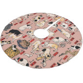 Japanische Katzen Ukiyo-e Funny kitty Polyester Weihnachtsbaumdecke (Schrägansicht)