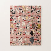 Japanische Katzen Ukiyo-e Funny kitty Puzzle (Vertikal)