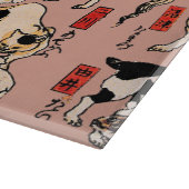 Japanische Katzen Ukiyo-e Funny kitty Schneidebrett (Ecke)