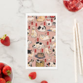 Japanische Katzen Ukiyo-e Funny kitty Serviette (Beispiel)