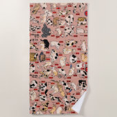 Japanische Katzen Ukiyo-e Funny kitty Strandtuch (Vorderseite)