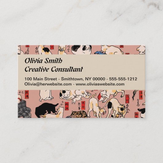 Japanische Katzen Ukiyo-e Funny kitty Visitenkarte (Vorderseite)