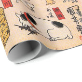 Japanische Katzen von Utagawa Kuniyoshi Geschenkpapier (Rolleneckpunkt)