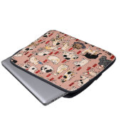 Japanische Katzen Woodblock ukiyo-e Vintag Kitty Laptopschutzhülle (Vorne Knopf)