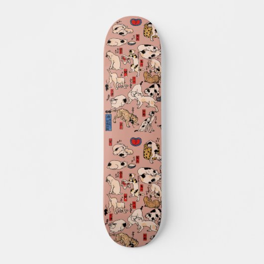 Japanische Katzen Woodblock ukiyo-e Vintag Kitty Skateboard (Vorne)