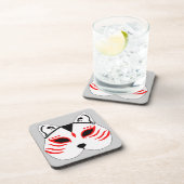 Japanische Katzenmaske Untersetzer (Rechte Seite)