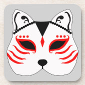 Japanische Katzenmaske Untersetzer (Vorderseite)