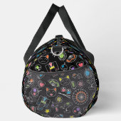 Japanische Kawaii Doodles auf Schwarzen Monogramm- Duffle Bag (Rechts)