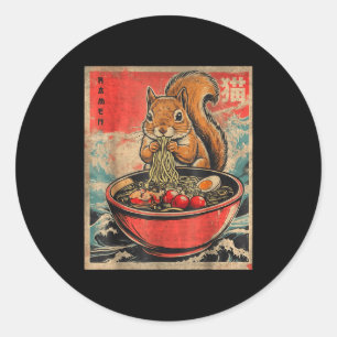 Japanische Kawaii-Eichhörnchen, die Ramen-Anime-Ge Runder Aufkleber