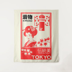 Japanische Kim0no Retro-Modekunst Wandteppich