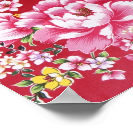 japanische Kimono-Blume Poster (Ecke)
