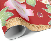 Japanische Kimono Design Niedliche farbenfrohe Blu Geschenkpapier (Rolleneckpunkt)