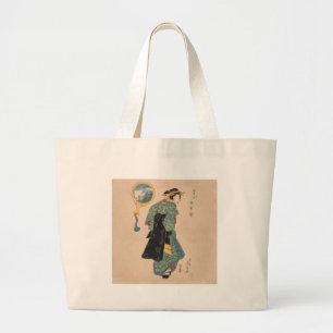 Japanische Kimono-Frau Kurtisane Kunstwerk Jumbo Stoffbeutel
